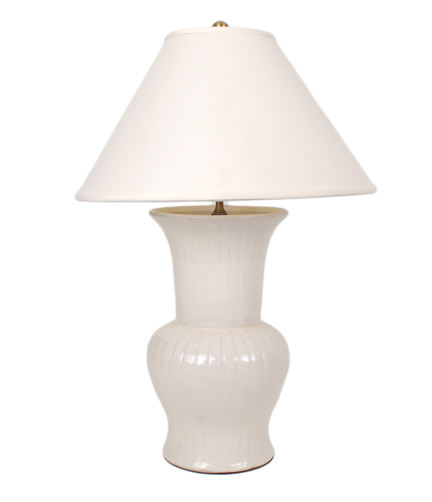 Ivory Fluted Lamp