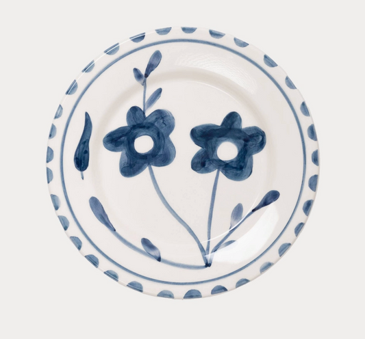 Blue Flower Dessert Plate (Set of 4)