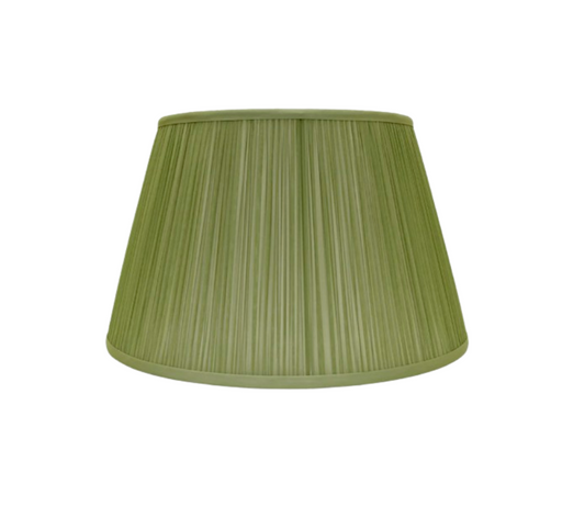 Green Shirred Silk Shade