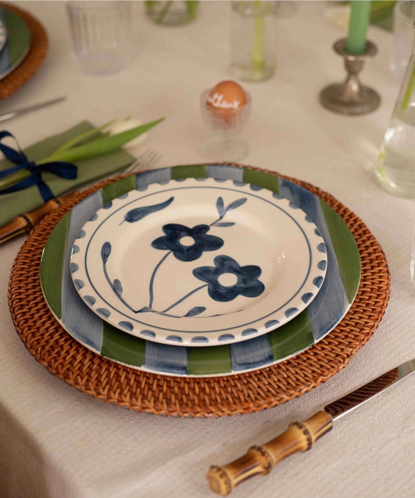 Blue Flower Dessert Plate (Set of 4)